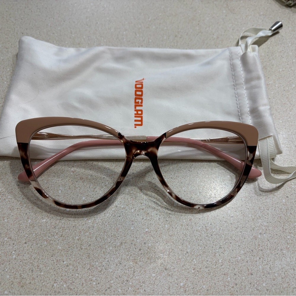 Vooglam Cat Eye Brown Trudie GOP153479 Blue light Blocking Glasses for Women